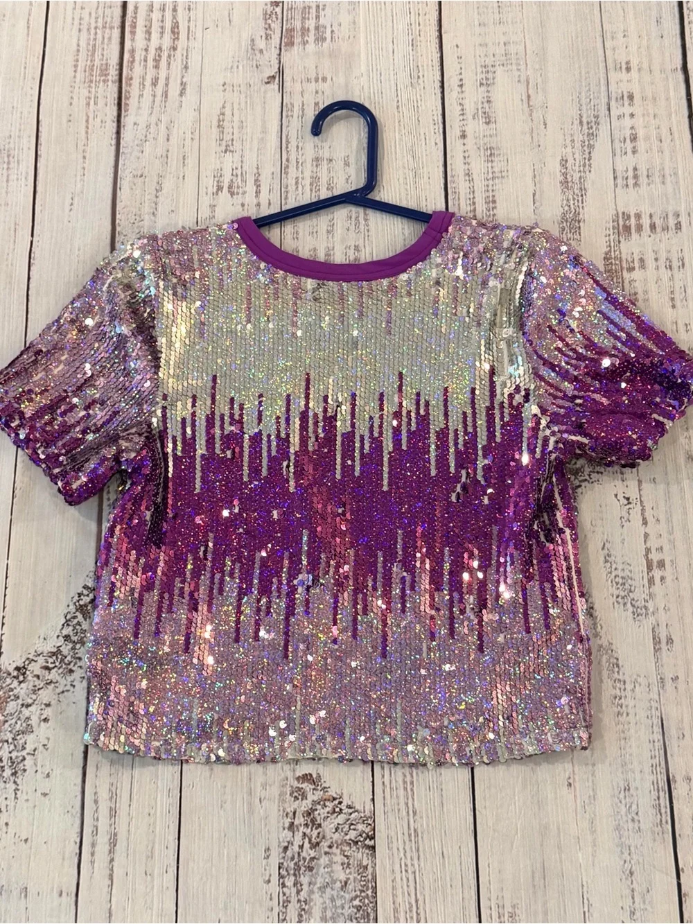 WEISSMAN Ultra Sparkle Sequin Performance Top Dance Costume Size LC-Large Child
